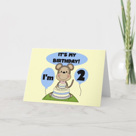 Aap Verjaardag Jongen 2e Tshirts en geschenken Kaart (Voorkant)