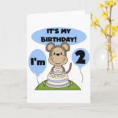 Aap Verjaardag Jongen 2e Tshirts en geschenken Kaart (Gele Bloem)