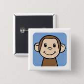 aap vierkante button 5,1 cm (Voorkant /achterkant)