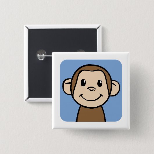 aap vierkante button 5,1 cm (Voorkant /achterkant)