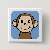 aap vierkante button 5,1 cm (Voorkant)