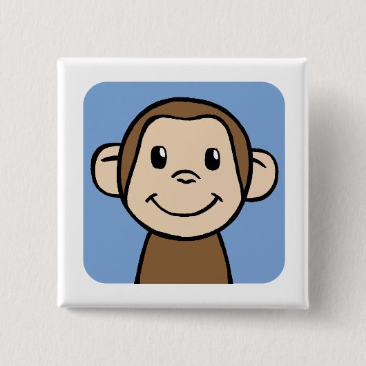 aap vierkante button 5,1 cm (Voorkant)