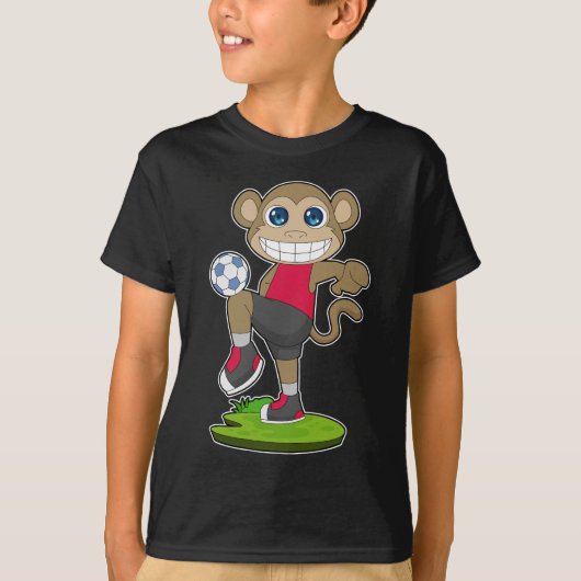 Aap Voetballer Voetbal T-shirt (Voorkant)