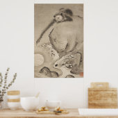  aap voor de maan in Japan Poster (Keuken)