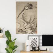  aap voor de maan in Japan Poster (Thuiskantoor)