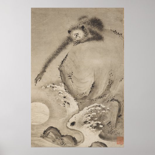  aap voor de maan in Japan Poster (Voorkant)