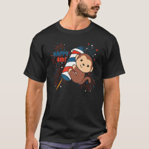 aap voor de vierde juli vuurwerk Kinder T-shirt