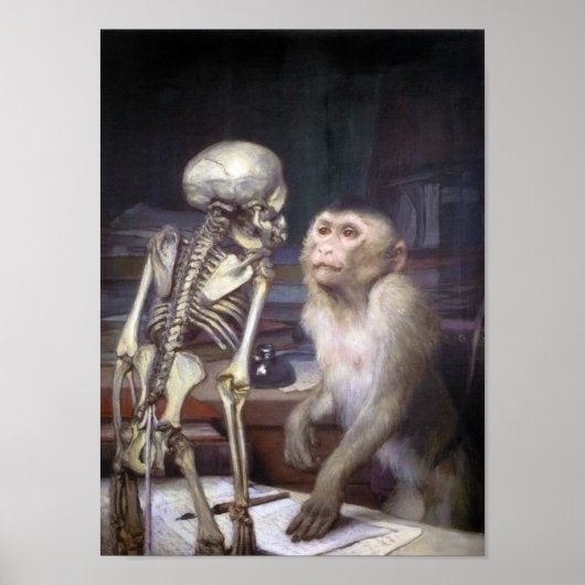 aap voor het skelet poster (Voorkant)