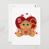 Aap voor Valentijnsdag  Briefkaart (Voorkant / Achterkant)