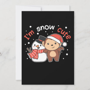 aap waar ik van hou... veel Snowman Pun Feestdagenkaart