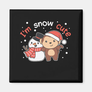 aap waar ik van hou... veel Snowman Pun Magneet