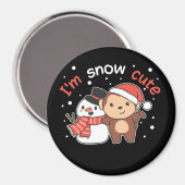 aap waar ik van hou... veel Snowman Pun Magnet (Voorkant / Achterkant)