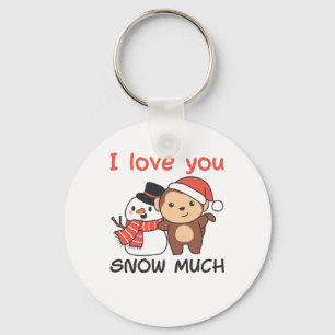 aap waar ik van hou... veel Snowman Pun Sleutelhanger