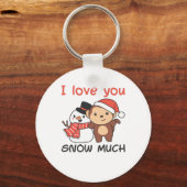 aap waar ik van hou... veel Snowman Pun Sleutelhanger (Voorkant)