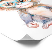 Aap Wild Safari Dieren Verjaardagsfeest Poster (Hoek)