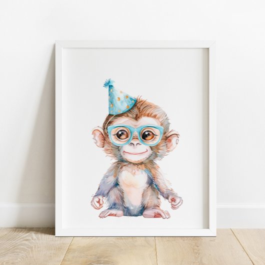 Aap Wild Safari Dieren Verjaardagsfeest Poster