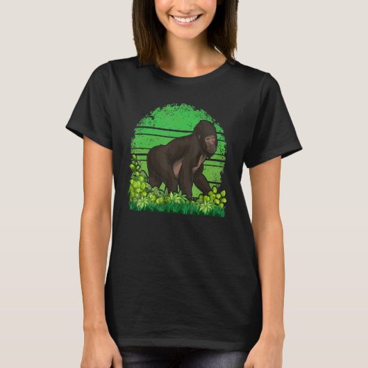 Aap Wildlife Gorilla Ape Retro Gorilla T-shirt (Voorkant)