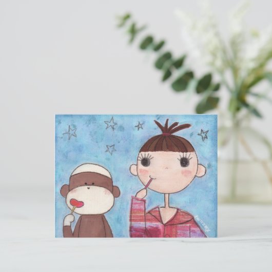 aap zien, aap doen Briefkaart (Staand voorkant)