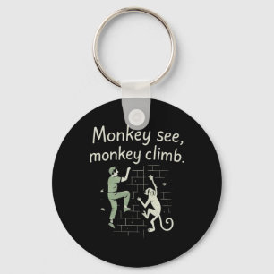 Aap ziet aap klimmen Funny klimmen Graphic Sleutelhanger