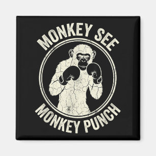 Aap ziet aap stompt vintage boksen gorilla magneet