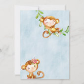 Aap ziet aap twee meisje verjaardagsuitnodiging. kaart (Achterkant)