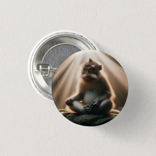 Aap ziet knop ronde button 3,2 cm (Voorkant /achterkant)