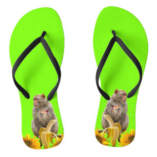 Aap Zonnebloem Bloemen Teenslippers