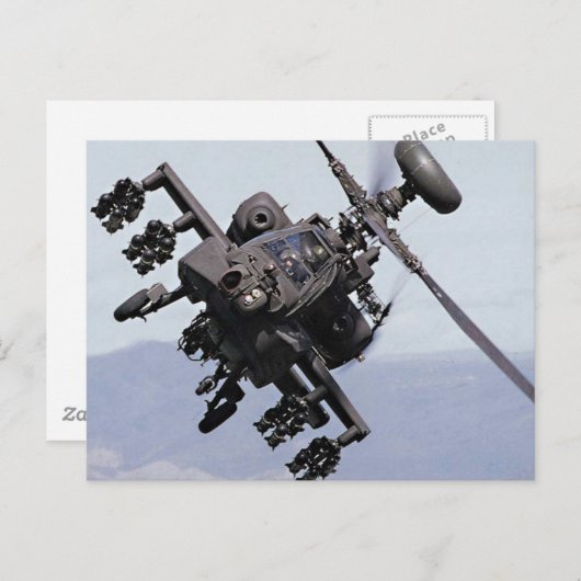 Aapache Attack Helikopter Briefkaart (Voorkant / Achterkant)