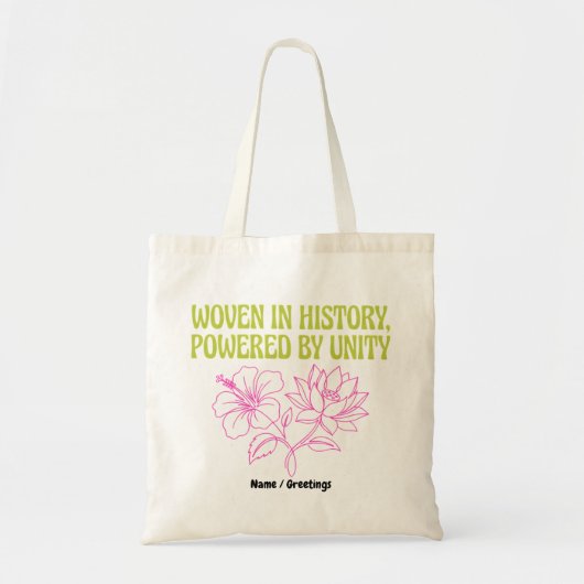 AAPI Erfgoedmaand Geweven Eenheid Bloemrijke Gesch Tote Bag (Voorkant)