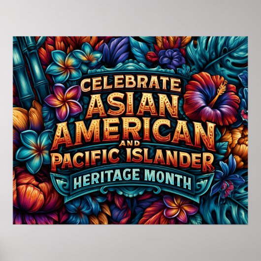 AAPI-erfgoedmaand vieren Tropisch gebladerte Poster (Voorkant)