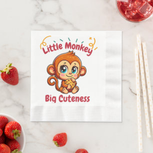 Aapje chimpansee eet koekjes cartoon servet