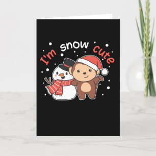 Aapje Ik Hou Sneeuw Veel Van Je Sneeuwman Woordgra Feestdagen Kaart