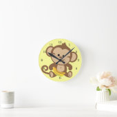 Aapje met banaan ronde klok (Huis)