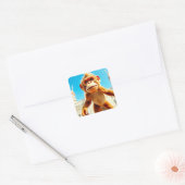 Aapontwerp Vierkante Sticker (Envelop)