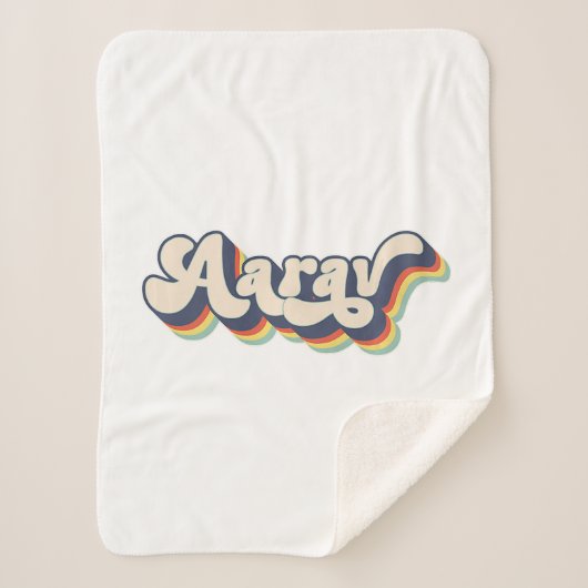 Aarav Naam Gepersonaliseerde Achternaam Voornaam A Sherpa Deken (Voorkant)