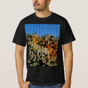 Aard- en Hemelgekleurd Breipatroon T-shirt
