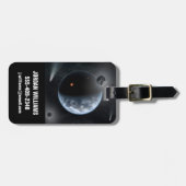 Aardachtige planeet met oceanen die zijn oppervlak bagagelabel (Voorkant horizontaal)