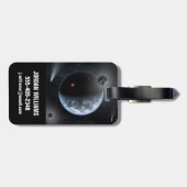 Aardachtige planeet met oceanen die zijn oppervlak bagagelabel (Achterkant horizontaal)