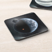 Aardachtige planeet met oceanen die zijn oppervlak bier onderzetter (Linkerzijde)