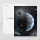 Aardachtige planeet met oceanen die zijn oppervlak briefkaart (Voorkant / Achterkant)