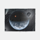 Aardachtige planeet met oceanen die zijn oppervlak fleece deken (Voorkant (Horizontaal))