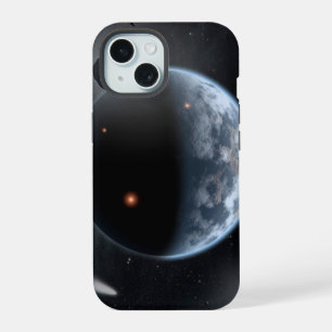 Aardachtige planeet met oceanen die zijn oppervlak iPhone 15 case