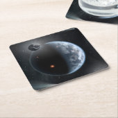 Aardachtige planeet met oceanen die zijn oppervlak kartonnen onderzetters (Schuin)