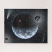 Aardachtige planeet met oceanen die zijn oppervlak legpuzzel (Horizontaal)