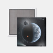 Aardachtige planeet met oceanen die zijn oppervlak magneet (Voorkant / Achterkant)