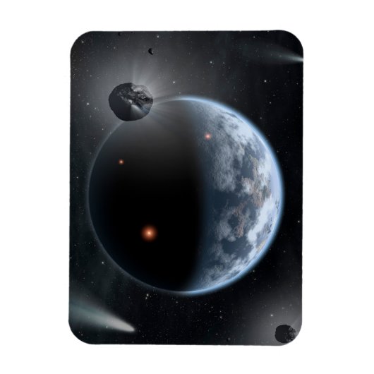 Aardachtige planeet met oceanen die zijn oppervlak magneet (Verticaal)