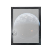 Aardachtige planeet met oceanen die zijn oppervlak notitieblok (Linkerzijde)