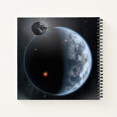 Aardachtige planeet met oceanen die zijn oppervlak notitieboek (Achterkant)