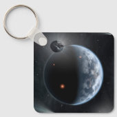 Aardachtige planeet met oceanen die zijn oppervlak sleutelhanger (Voorkant)