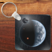 Aardachtige planeet met oceanen die zijn oppervlak sleutelhanger (Voorkant)